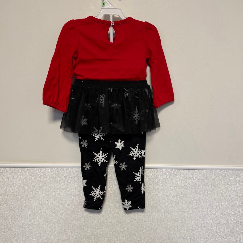 Carter's Girls Matching Set 18 M Red Black Snowflake Christmas Holiday New NWOT - Picture 13 of 13